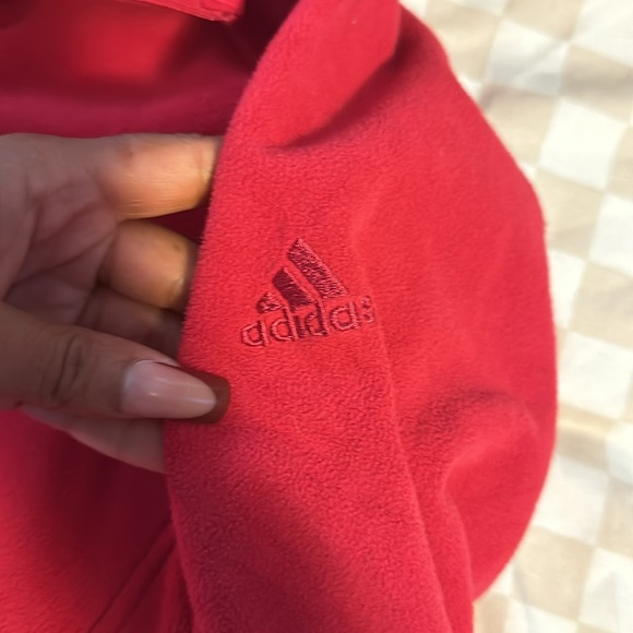 Red adidas fleece hoodie - Picture 7 of 9